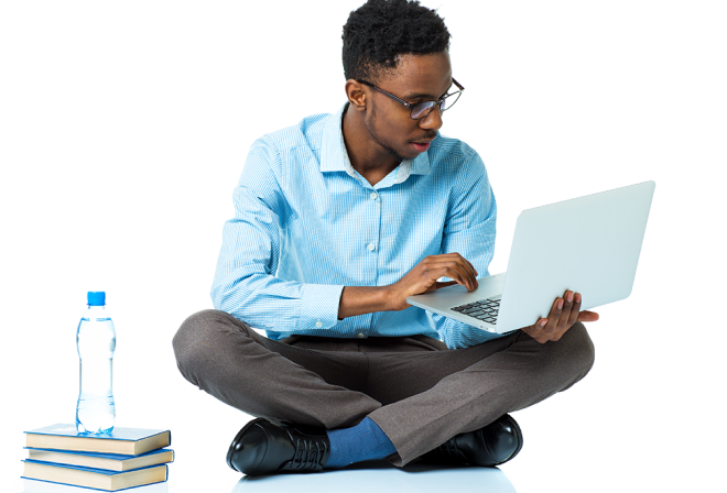 Student with laptop